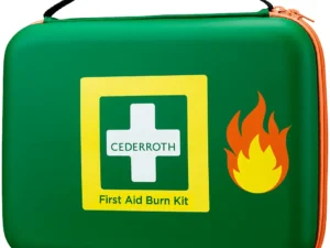 Et mobilt Førstehjelpssett for håndtering av brannskader.