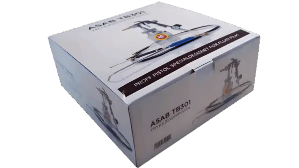 ASAB TB301 trykkbegerpistol spesialdesignet for Fluid film.