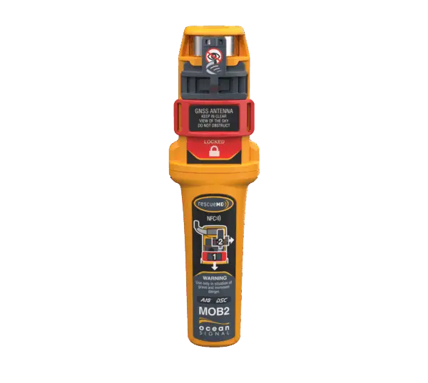 Ocean Signal rescueME MOB2 – verdens minste AIS/DSC-man-over-board sender, klasse M-godkjent. Perfekt for fritidsbåt og offshore.