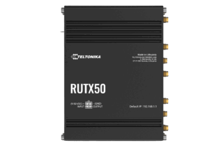 Teltonika RUTX50 industriell 5G router – front- og sideprofil