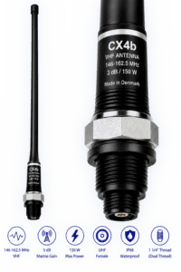 AC Antennas CX4b VHF-antenne svart glassfiber 1,26 m