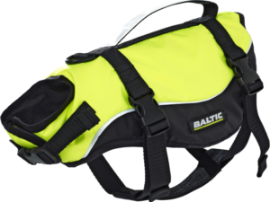 Baltic Maja kattevest gul/svart – flytevest for katt