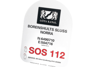 Informasjonsskilt for livredningspost – havnesikkerhet