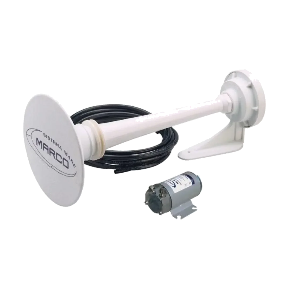 Marco PW2 signalhorn 12V hvit – 12–20 m (460 mm)