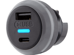 Alfatronix PVPro-ACB 12/24V USB-lader med USB-A og USB-C for baat og kjoeretoey